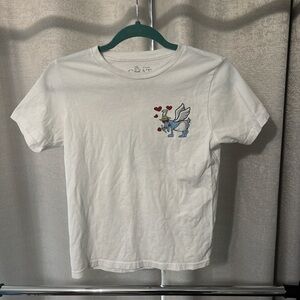 White Kids Short Sleeve Tee with Graphic